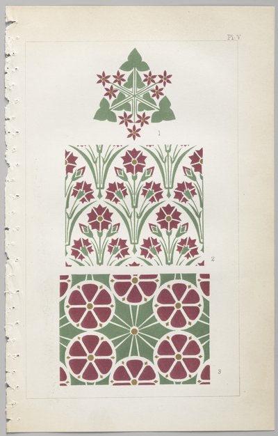 El arte del diseño decorativo: con un apéndice, dando las horas del día en que las flores se abren, publicado por Day & Son, Londres, 1862 de Christopher Dresser