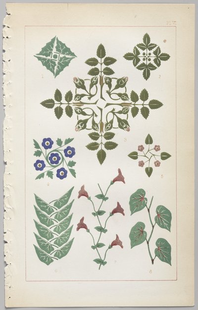 El arte del diseño decorativo: con un apéndice, dando las horas del día en que las flores se abren, publicado por Day & Son, Londres, 1862 de Christopher Dresser