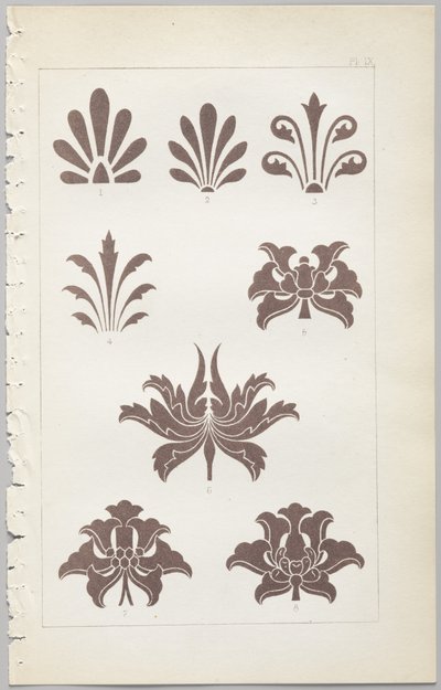 El arte del diseño decorativo: con un apéndice, dando las horas del día en que las flores se abren, publicado por Day & Son, Londres, 1862 de Christopher Dresser