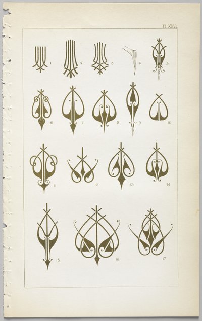 El arte del diseño decorativo: con un apéndice, dando las horas del día en que las flores se abren, publicado por Day & Son, Londres, 1862 de Christopher Dresser