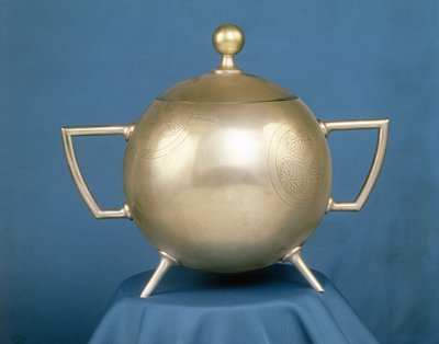 Cuenco de dos asas con tapa con bisagras de Christopher Dresser