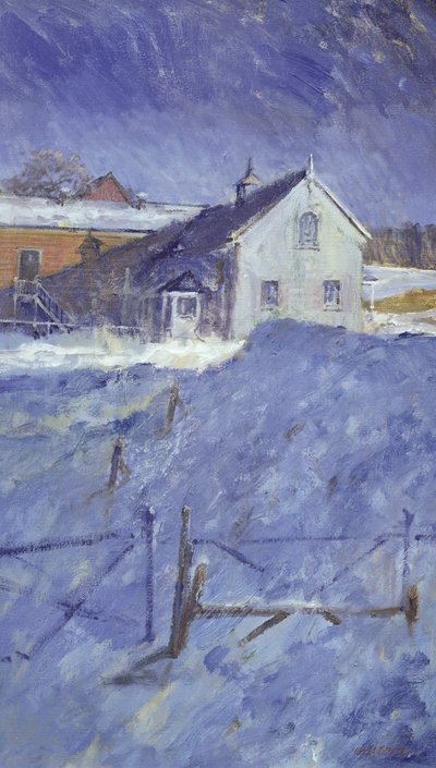 Invierno en Silver Lodge (óleo sobre lienzo) de Christopher Glanville