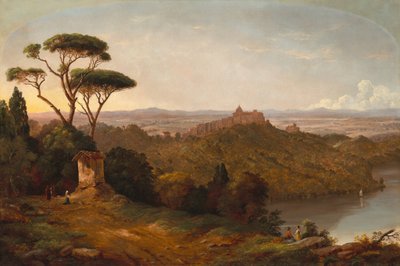 Castillo Gondolfo, Lago Albano, Italia de Christopher Pearse Cranch