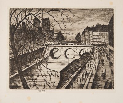 Notre Dame, Los muelles de París, pub. 1931 de Christopher Richard Wynne Nevinson