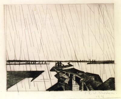 Una trinchera inundada en el Yser, 1916 de Christopher Richard Wynne Nevinson