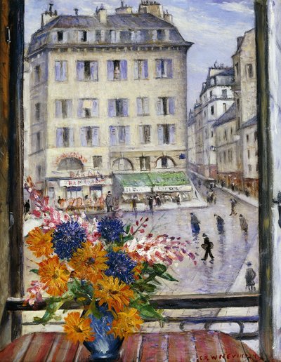 Ramo de otoño; Vista desde una ventana de París de Christopher Richard Wynne Nevinson