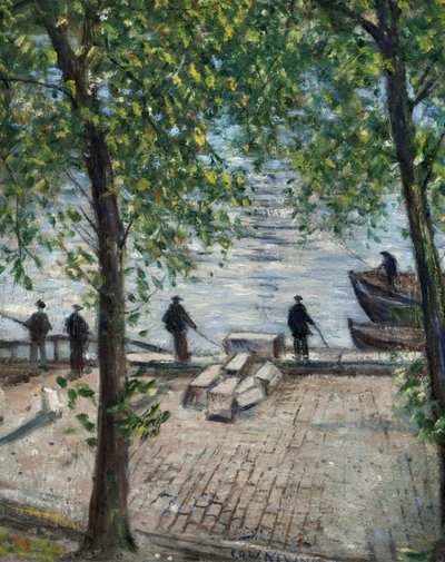 Pescadores en el Sena, 1939 de Christopher Richard Wynne Nevinson