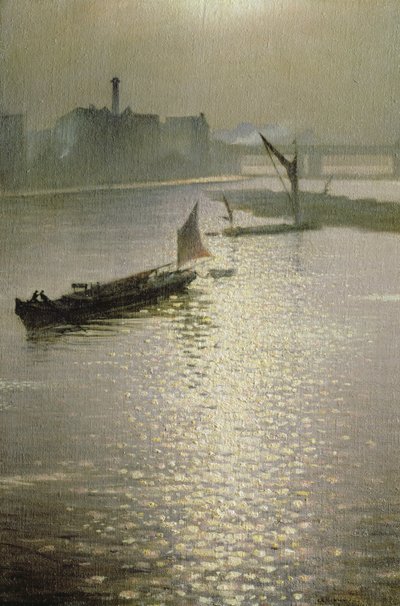 Desde el Puente de Waterloo: El sol atravesando la niebla, c.1924 de Christopher Richard Wynne Nevinson