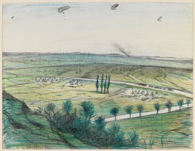 Paisaje con globos de observación de Christopher Richard Wynne Nevinson