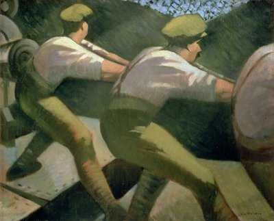 Cargando un Arma en las Trincheras, 1918 de Christopher Richard Wynne Nevinson