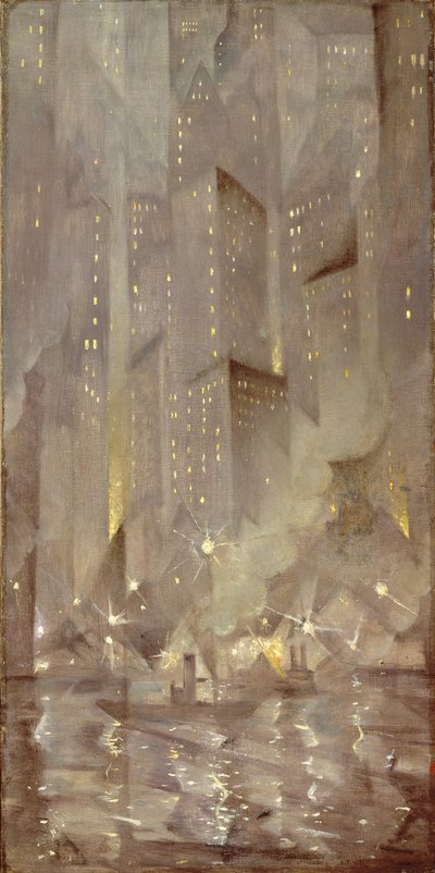 Nueva York de noche, c.1922 de Christopher Richard Wynne Nevinson