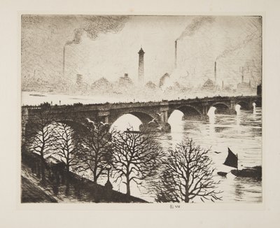Waterloo Bridge from a Savoy Window, pub.1925 (aguafuerte) de Christopher Richard Wynne Nevinson