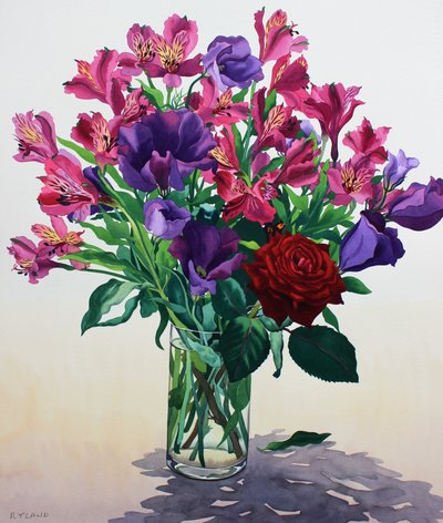 Flores con rosa roja de Christopher Ryland