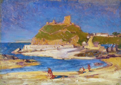 Castillo de Criccieth (óleo sobre lienzo sobre tabla) de Christopher Williams