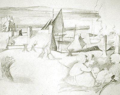 Pueblo pesquero bretón, c.1929-30 de Christopher Wood