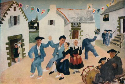 Marineros bailando, Bretaña por Christopher Woods, 1930, 1936 de Christopher Wood