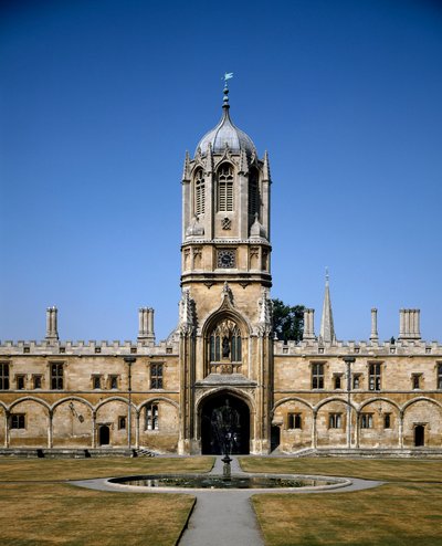 Vista de la cúpula del Christ Church College diseñada por el arquitecto Christopher Wren (1632-1723) Universidad de Oxford, Inglaterra de Christopher Wren