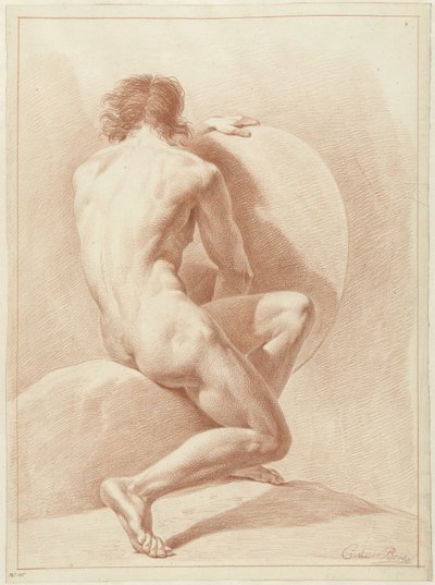 Desnudo masculino sentado, visto desde atrás de Chrétien Dubois