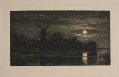 Noche de luna en Tubæk de Cilius Johannes Konrad Andersen