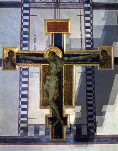 Crucifixión, c.1285 (temple sobre tabla) (detalle) de Cimabue