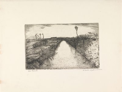 Paisaje con canal
Il canale col ponte in distanza (título en el objeto) de Cino Bozzetti