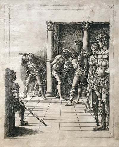 La flagelación de Cristo de Circle of Andrea Mantegna
