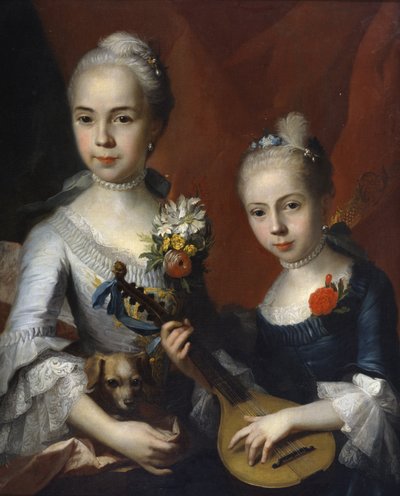 Retrato de Dos Niñas, sin fecha de Circle of Antoine Pesne