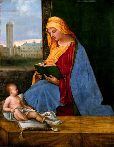 La Virgen con el Niño y una vista de Venecia (La Virgen de Tallard) de circle of Giorgione