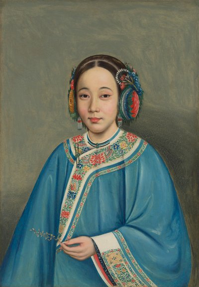 Retrato de mujer de Circle of Guan Qiaochang Lam Qua