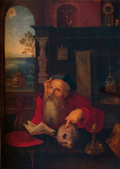 San Jerónimo en su estudio de Circle of Joos van Cleve