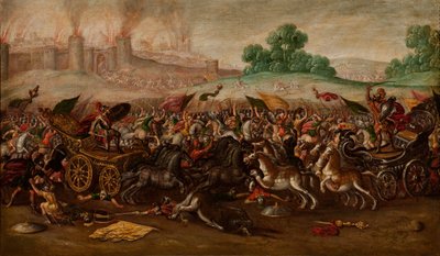 El incendio de Jerusalén por el ejército de Nabucodonosor de Circle of Juan de la Corte