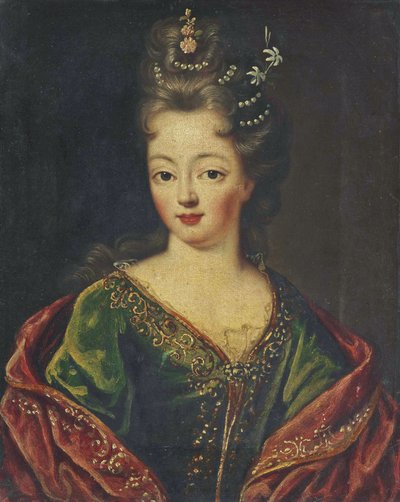 Círculo de Mignard - Retrato de una dama tradicionalmente identificada como Luisa Bénédicte de Borbón de Circle of Pierre Mignard I