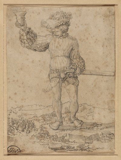 Soldado mercenario en un paisaje de Circle of Wolf Huber