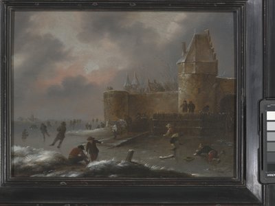 Paisaje invernal con patinadores, hacia 1660 (óleo sobre madera) de Claes (1630 76) Molenaer