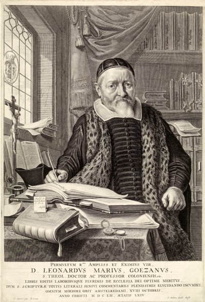 D. Leonardus Marius Goezanus, pub. grabado de 1654 de Claes Corneliszoon Moeyaert