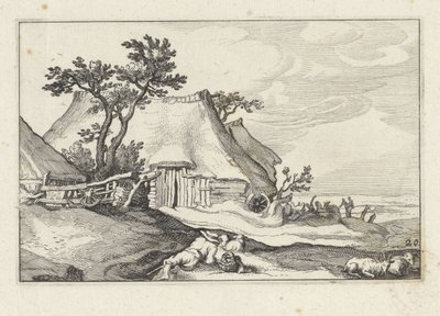 Granja y pastor con ovejas y cabras
Paisajes con granjas (título de la serie) de Claes Jansz. Visscher (II)