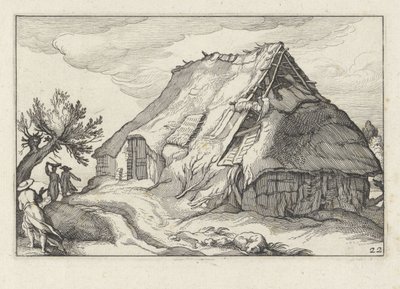 Casa de campo con tejado de paja derrumbado
Paisajes con granjas (título de la serie) de Claes Jansz. Visscher (II)