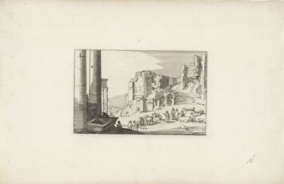 Paisaje de colinas con una fuente y pastores
Paisajes italianos con ruinas (título de la serie)
Variae antiquitates Romanae (título de la serie en el objeto) de Claes Jansz. Visscher (II)