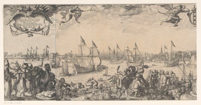 Perfil de Amsterdam, visto desde el IJ (parte izquierda) de Claes Jansz. Visscher (II)