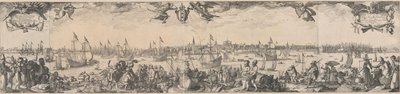 Perfil de Amsterdam, visto desde el IJ, que consta de dos partes de Claes Jansz. Visscher (II)