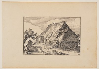 Un granero, de Paisajes (Verscheyden aerdige Lanthuysen...) de Claes Jansz. Visscher
