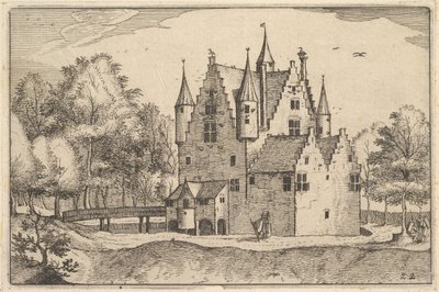 Un Castillo, placa 22 de Regiunculae et Villae Aliquot Ducatus Brabantiae, ca. 1610 de Claes Jansz Visscher