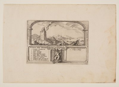 Faro en Zandvoort, desde las vistas de los alrededores de Haarlem (Plaisante Plaetsen) de Claes Jansz. Visscher