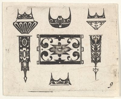 Grabado en negro con nueve motivos, ca. 1620 de Claes Jansz Visscher