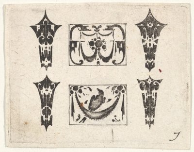 Grabado en negro con dos paneles horizontales y cuatro biseles, ca. 1620 de Claes Jansz Visscher