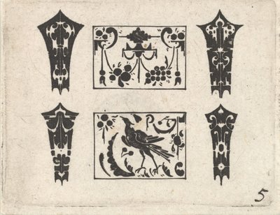 Impresión de Blackwork con un patrón simétrico de Schweifwerk, ca. 1620 de Claes Jansz Visscher