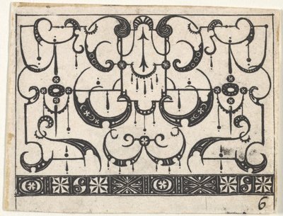 Impresión de Blackwork con un patrón de Schweifwerk, ca. 1620 de Claes Jansz Visscher