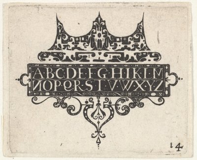 Impresión de Blackwork con el alfabeto, ca. 1620 de Claes Jansz Visscher