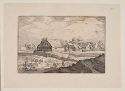 Granjas y campos de blanqueo, vistas de los alrededores de Haarlem (Plaisante Plaetsen) de Claes Jansz. Visscher