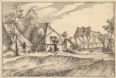 Granjas en un Pueblo de Regiunculae et Villae Aliquot Ducatus Brabantiae de Claes Jansz Visscher